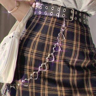 Faux Leather Alloy Heart Layered Belt