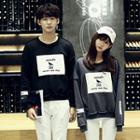 Couple Matching Bird Embroidered Applique Pullover