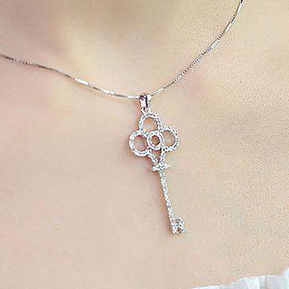 Rhinestone Key Necklace As Shown In Figure - One Size