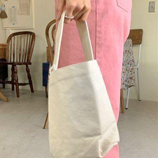 Canvas Cylinder Bucket Bag Ivory - One Size