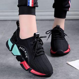 Color Block Mesh Platform Sneakers