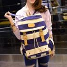 Striped Flap Backpack