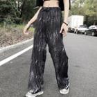 Tie Dye Wide Leg Pants Tie Dye - Dark Gray - One Size