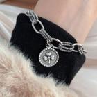 Clover Pendant Alloy Bracelet Sl0636 - Silver - One Size