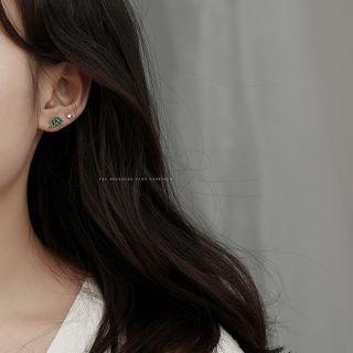 Non-matching Rhinestone Hedgehog Stud Earring