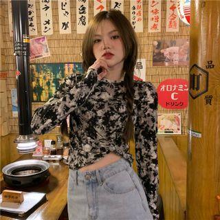Long-sleeve Asymmetrical Dyed T-shirt
