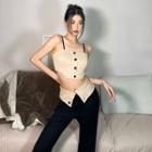 Crop Camisole Top / Low Waist Wide Leg Pants