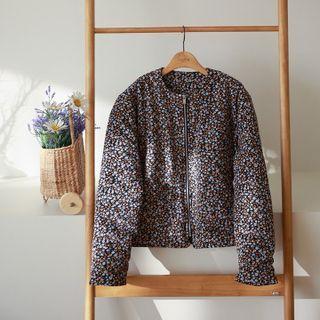 Ditsy Flower Corduroy Zip Jacket