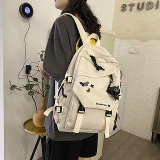 Butterfly Print Buckled Backpack
