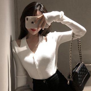 Cut Out V-neck Cardigan