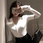 Cut Out V-neck Cardigan