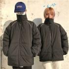 Couple Matching Stand Collar Zip Padded Coat
