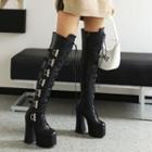Platform Chunky-heel Lace-up Over-the-knee Boots