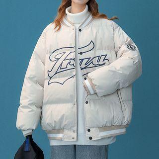 Lettering Padding Baseball Jacket