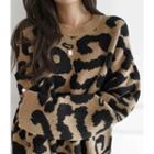 Zebra-pattern / Leopard Boxy Sweater