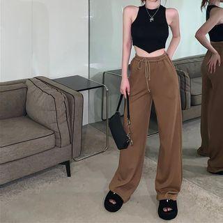 Asymmetrical Crop Tank Top / Wide Leg Pants