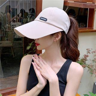 Lettering Applique Long Brim Sun Hat