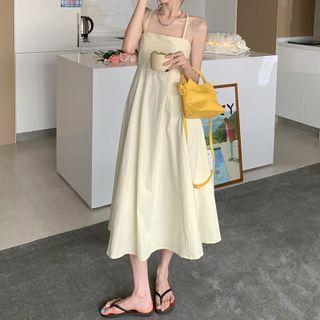 Plain A-line Overall Dress