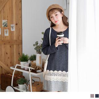 Lace-trim Two-tone Tunic