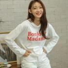 Letter-printed Long-sleeve T-shirt