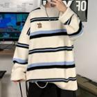 Bear Embroidered Stripe Sweater