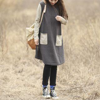 Long-sleeve Pocket Knit Dress