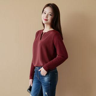 Open-placket Long-sleeve Shirt