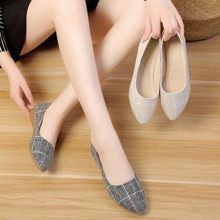 Plaid Low-heel Pumps