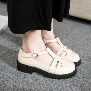 T-bar Faux Leather Shoes