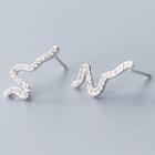 925 Sterling Silver Curve Earring 1 Pair - Earrings - As Shown In Figure - One Size