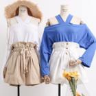 Long-sleeved Halter T-shirt