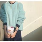 Furry Sweater Mint Green - One Size