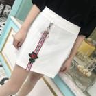 Floral Strap A-line Mini Skirt