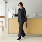 Set: Slit-side Knit Hoodie + Seam-trim Straight-cut Pants