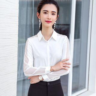 Panel Plain Shirt / Dress Pants / Set