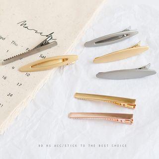 Brushed Metal Hair Clip (various Designs)