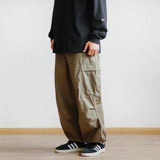 Splash Print Cargo Harem Pants