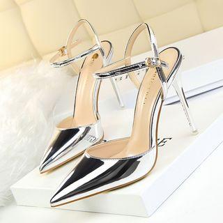 Wet-look High-heel Sandals