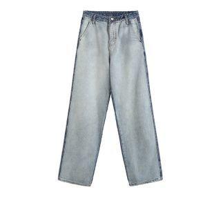 Wide Leg Two Tone Jeans