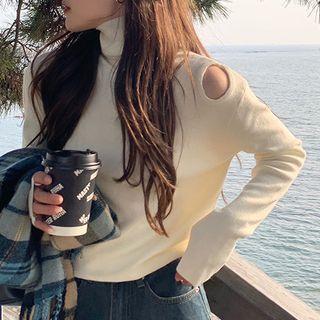 Cutout High-neck Knit Top