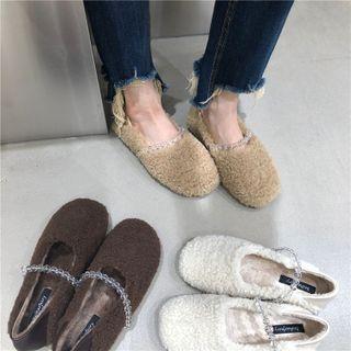 Beaded Fleece Mary Jane Shoes