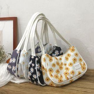 Floral Print Nylon Shoulder Bag