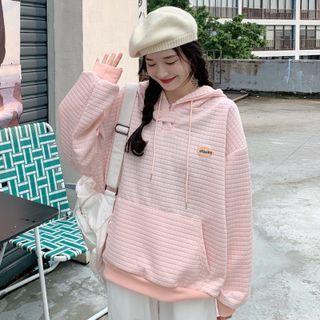 Lettering Quilted Hoodie
