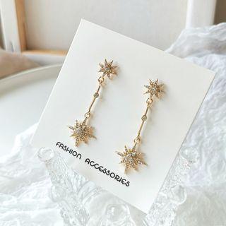 Rhinestone Star Dangle Earring / Clip-on Earring