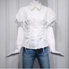 Puff Sleeve Shirt / Straight Leg Jeans