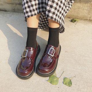 Buckled Patent Flat Shoes