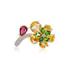 Fashion Simple Plated Gold Yellow Flower Brooch With Cubic Zirconia Golden - One Size