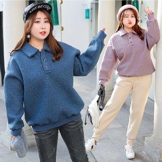 Polo-neck Fleece Pullover