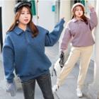 Polo-neck Fleece Pullover