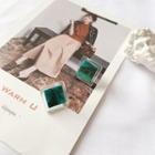 Acetate Square Earring Green - One Size